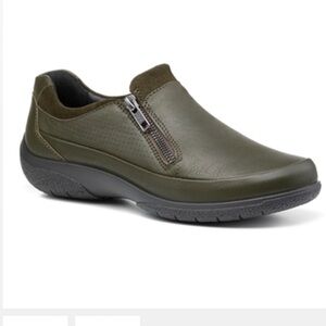 Hotter NWOT Aster evergreen leather slip on comfort shoes Made in England